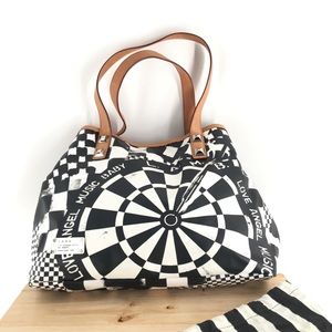 L.A.M.B. Gwen Stefani Large Dartboard Tote Handbag